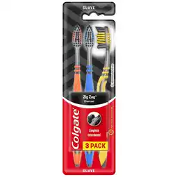 Farmacias YZA COLGATE CEPILLO ZIGZAG CHARCOAL 3 PZAS oferta