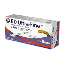 Farmacias YZA Bd Ultra-Fine Jeringa Insulina 31Gx8Mm 10 Piezas oferta