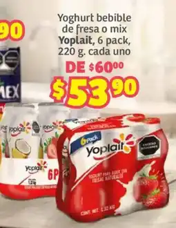 Soriana Híper Yoplait yoghurt bebible de fresa o mix oferta