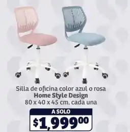 Soriana Híper Home Style Design Silla de oficina color azul o rosa oferta
