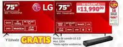 Soriana Híper lG 75" Barra de sonido 2.0 oferta