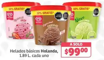 Soriana Híper Helados básicos Holanda oferta