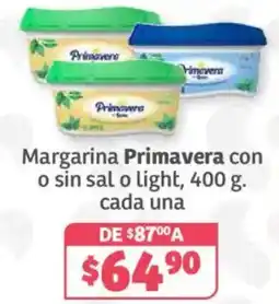 Soriana Híper Margarina Primavera con o sin sal o light oferta