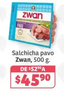Soriana Híper Zwan salchicha pavo oferta