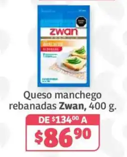 Soriana Híper Zwan queso manchego rebanadas oferta