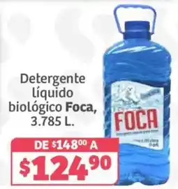Soriana Híper Foca detergente líquido biológico oferta