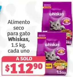 Soriana Híper whiskas alimento seco para gato oferta