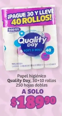 Soriana Híper Quality Day papel higiénico oferta