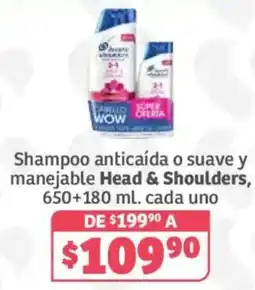 Soriana Híper Head & Shoulders shampoo anticáida o suave y manejable oferta