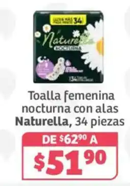 Soriana Híper Naturella toalla femenina nocturna con alas oferta