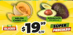 Merco Chino - melón kilo / aguacate en malla oferta