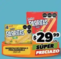 Merco Marinela - barras de fresa o piña oferta