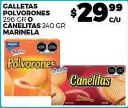 Merco Marinela - galletas polvorones 296 gr o canelitas 240 gr oferta