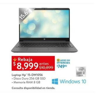 Walmart Laptop Hp 15-DW1056 oferta