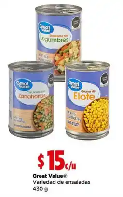Bodega Aurrerá Great Value® Variedad de ensaladas oferta