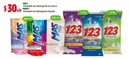 Bodega Aurrerá 123 variedad de detergente en polvo mas variedad de detergente liquido oferta