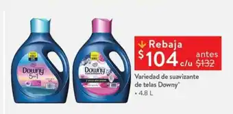 Walmart Variedad de suavizante de telas Downy 4.8L oferta