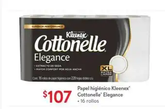 Walmart Papel higienico Kleenex Cottonelle Elegance 16 rollos oferta