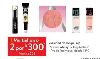 Walmart Variedad de maquillaje Revlon, Almay o Maybelline oferta