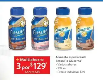 Walmart Alimento especializado ensure o glucerna oferta