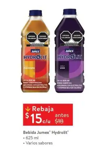 Walmart Bebida Jumex Hydrolit 625ml oferta