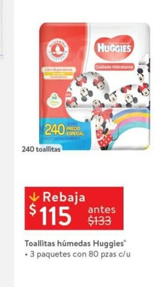Walmart Toallitas humedas Huggies oferta