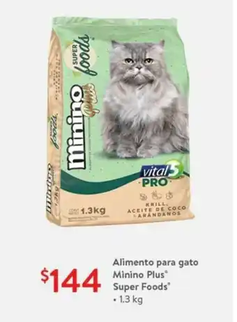 Walmart Alimento para gato Minino Plus Super Foods 1.3kg oferta