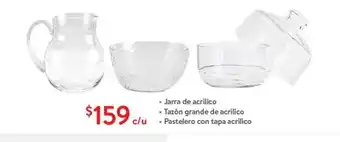 Walmart Jarra de acrilico / Tazon grande de acrilico / Pastelero con tapa acrilico oferta