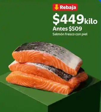 Salmón fresco con piel