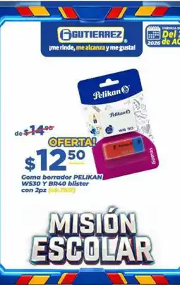 Super Gutiérrez pelikan goma borrador ws30 y br40 blister oferta