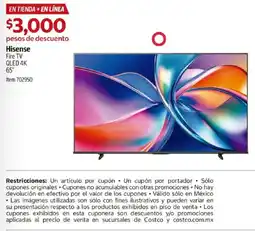 Costco Hisense fire tv qled 4k oferta