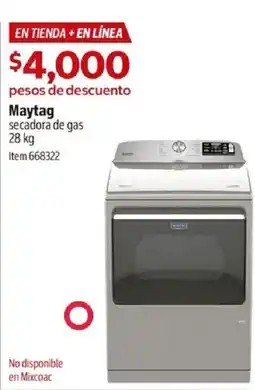 Costco Maytag secadora de gas oferta