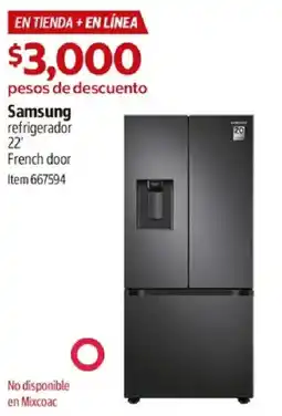 Costco Samsung refrigerador 22' French door oferta