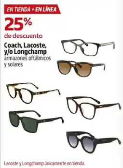 Costco Coach Lacoste Longchamp armazones oftálmicos y solares oferta
