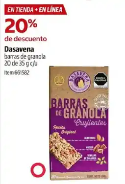 Costco Dasavena barras de granola oferta