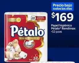 Walmart Pétalo Papel higienico Rendimax oferta