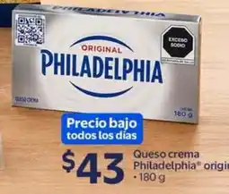 Walmart philadelphia queso crema original oferta