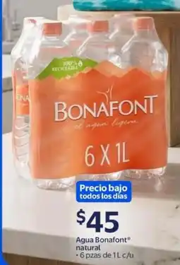 Walmart Agua Bonafont natural oferta