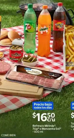 Walmart Refresco Mirinda, 7Up o Manzanita Sol oferta