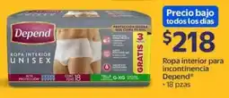 Walmart Depend ropa interior unisex oferta