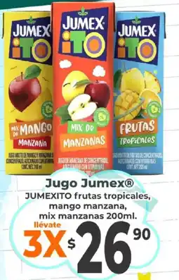 Casa Ley Jumex JumexitO frutas tropicales, mango manzana, mix manzanas oferta