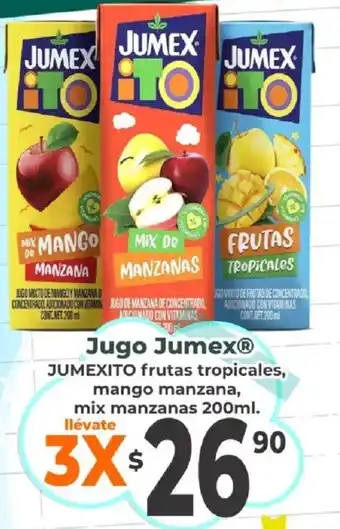 Jumex JumexitO frutas tropicales, mango manzana, mix manzanas