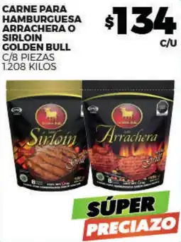 Merco Golden Bull Carne para Hamburguesa Arrachera o Sirloin oferta