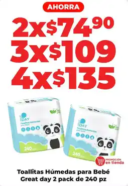 HEB Great day Toallitas Húmedas para Bebé oferta