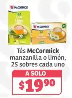 Soriana Híper Tés McCormick manzanilla o limón oferta