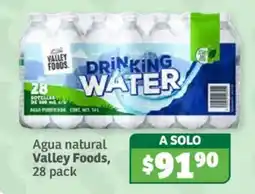 Soriana Híper Valley Foods drinking water oferta