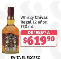 Soriana Híper Whisky Chivas Regal 12 años oferta
