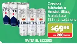 Soriana Híper Michelob o Amstel Ultra oferta