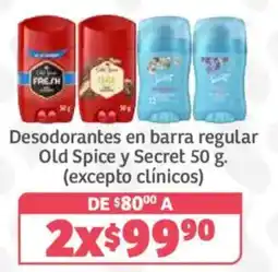 Soriana Híper Old Spice y Secret desodorantes en barra regular oferta
