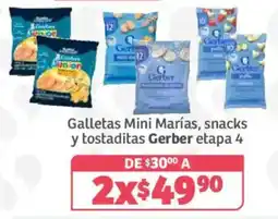 Soriana Híper Gerber Galletas Mini Marías snacks y tostaditas etapa 4 oferta